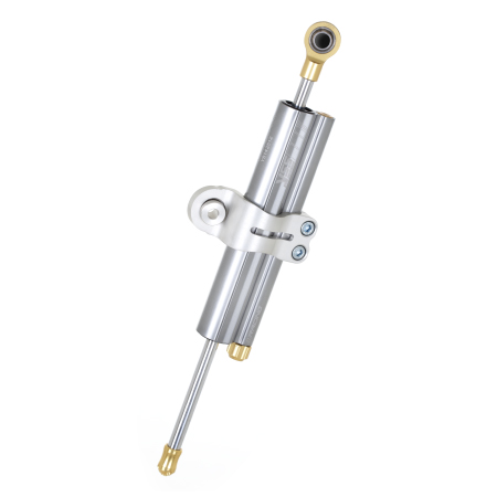 Amortiguador de dirección YSS 90 mm color platino racing abrazadera A