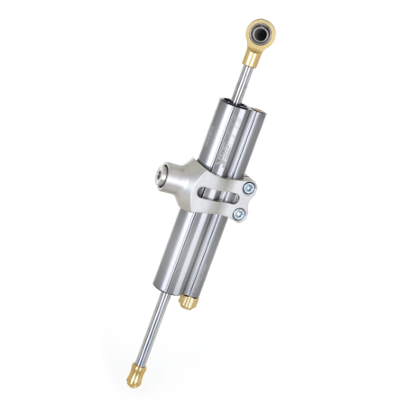 Amortiguador de dirección YSS 90 mm color platino racing abrazadera B
